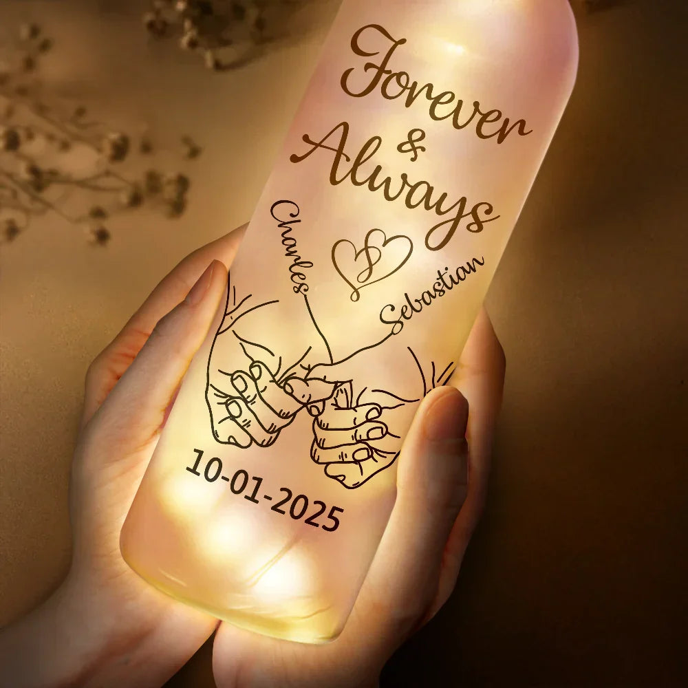Gift For Couples, Gift For Husband, Gift For Wife - Couple You And Me We Got This - Personalized Bottle Light