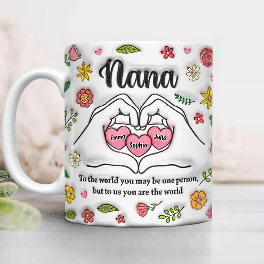 Mom's Heart Hand - Personalized Mug - Gift For Mother's Day