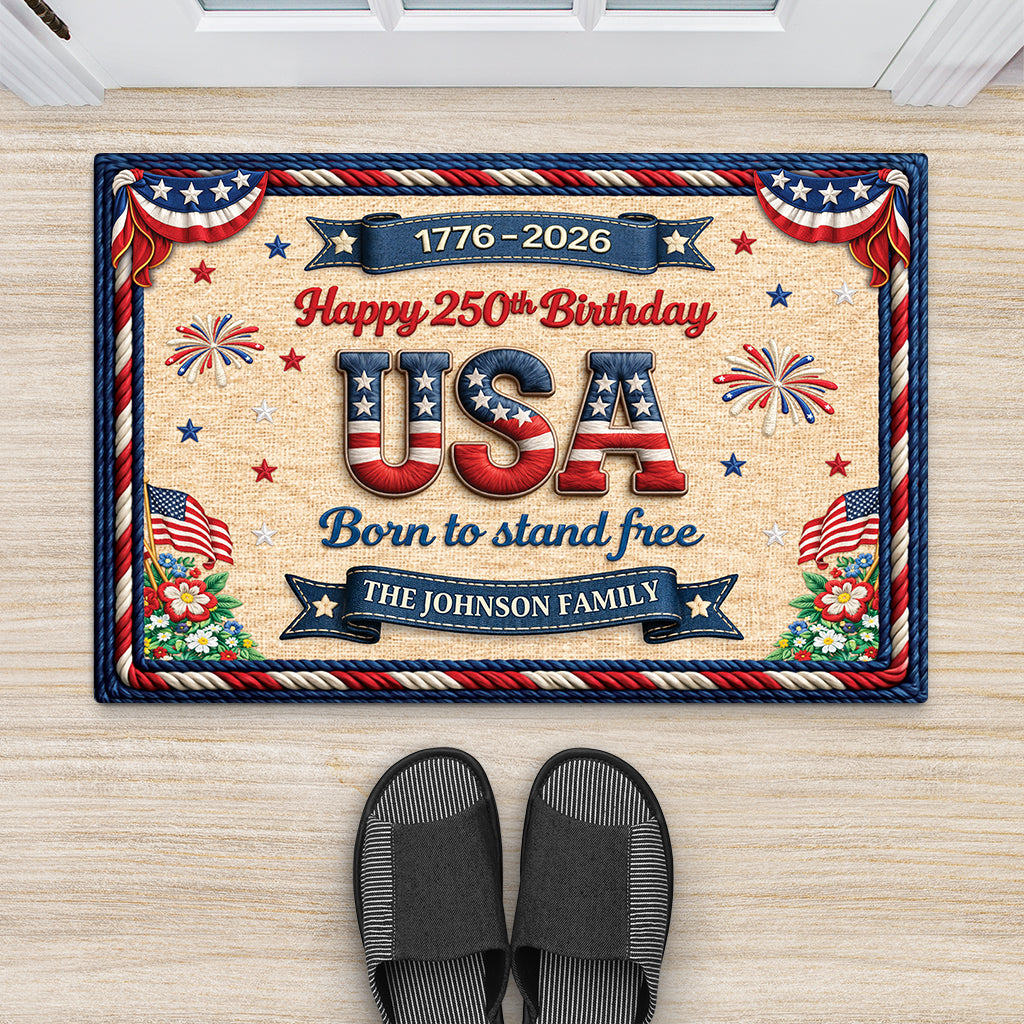 Custom 250Th Birthday Usa Doormat personalization view for Family