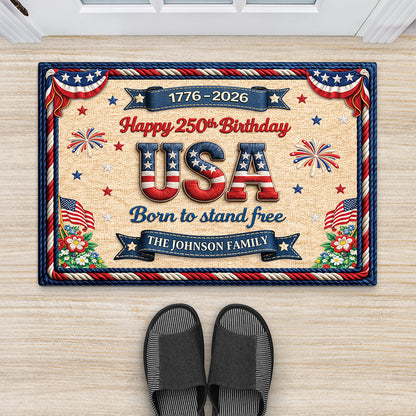 Custom 250Th Birthday Usa Doormat personalization view for Family
