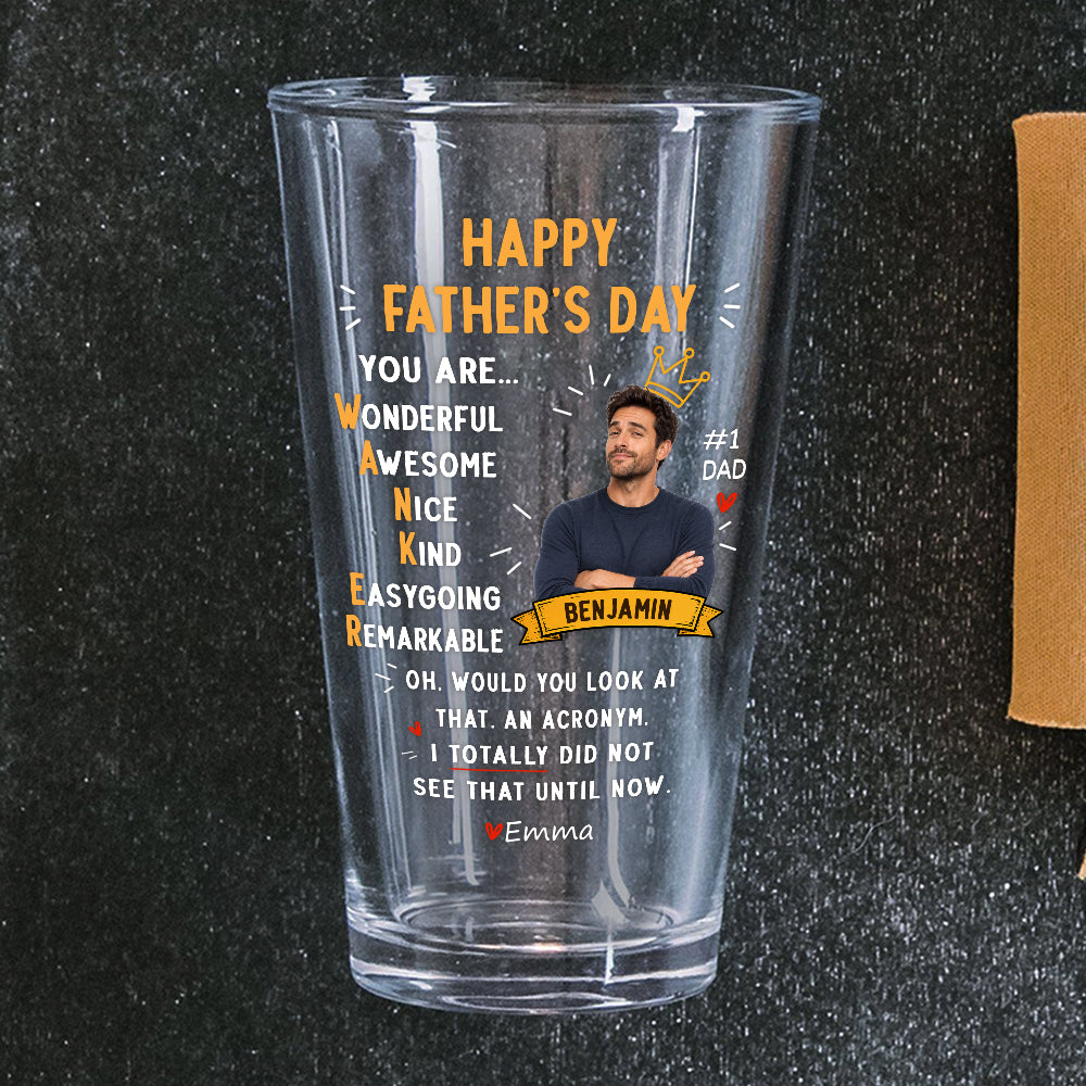 Personalized Dad Beer Glass personalization view for Dad