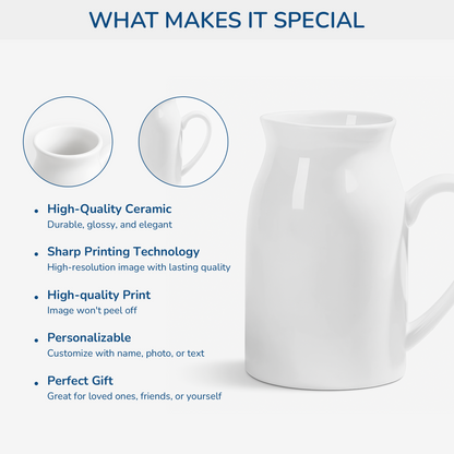 Personalized “Hand In Hand” Ceramic Flower Vase - Custom Family Gift for Mom & Grandma