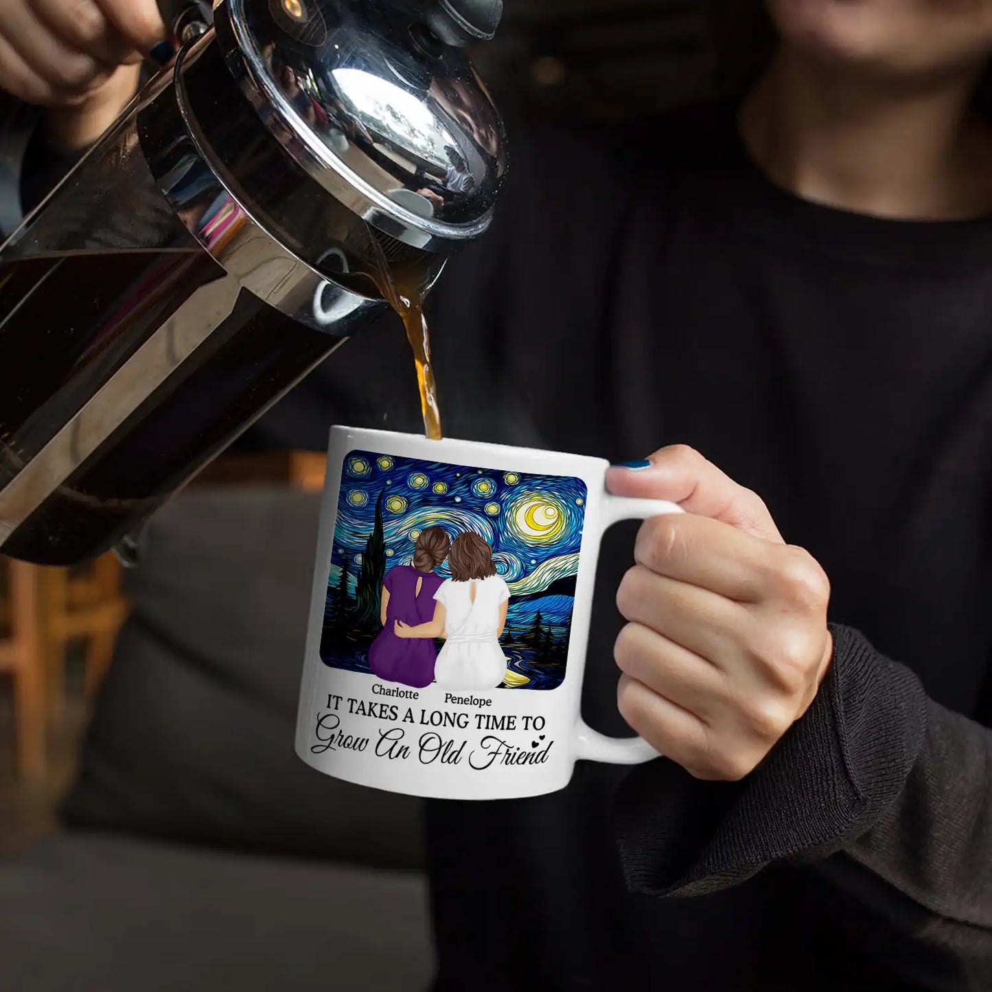 Old Best friends,Gift For Bestie,Love - It Takes A Long Time To Grow An Old Friend - Personalized Mug