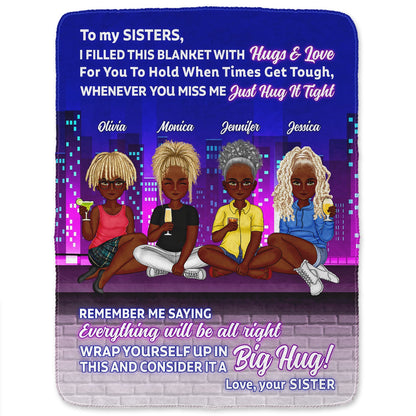 Sister Building Hug This Blanket - Gift For Sister - Personalized Fleece Blanket