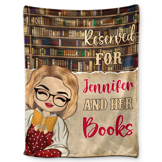Personalized Book Lover Blanket: 'Reserved For [Name] & Her Books'