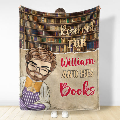 Personalized Book Lover Blanket: 'Reserved For [Name] & Her Books'