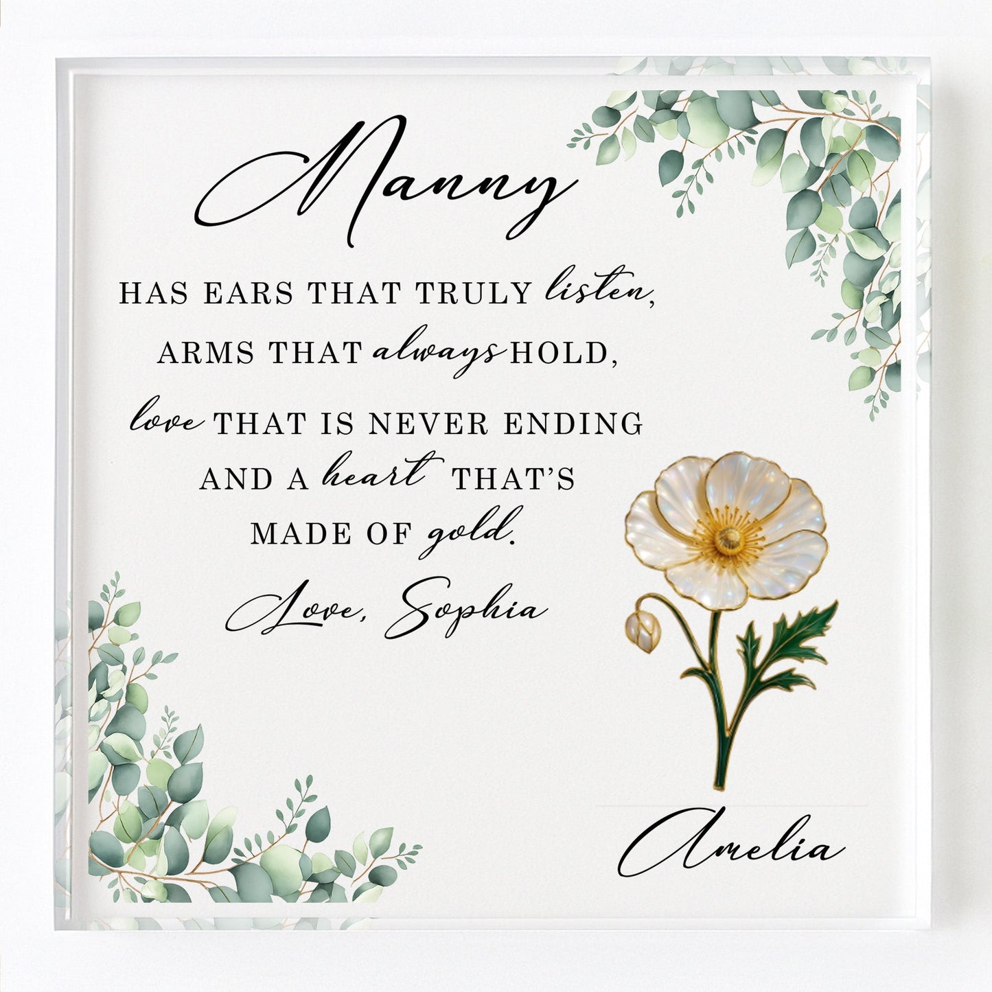 Ears That Truly Listen And A Heart Made Of Gold With Flowers