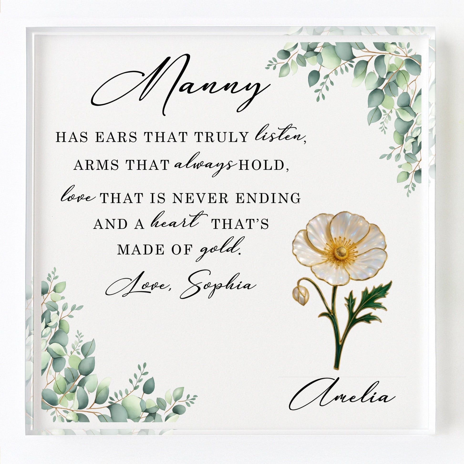 Ears That Truly Listen And A Heart Made Of Gold With Flowers
