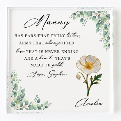 Ears That Truly Listen And A Heart Made Of Gold With Flowers