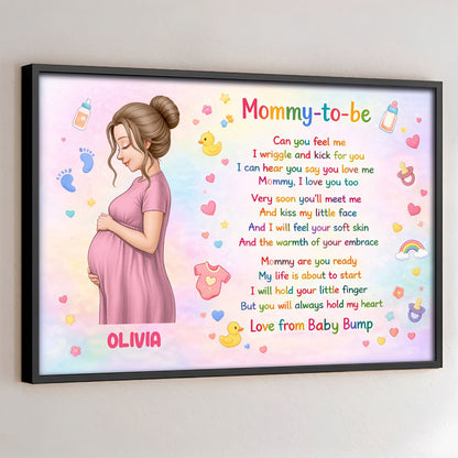 Mommy To Be, Love From Baby Bump - Personalized Stars & Hearts Design Poster / Canvas