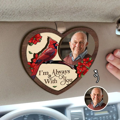 Custom Photo Memorial Car Visor Clip for Grandma with personalized design details for meaningful gifting
