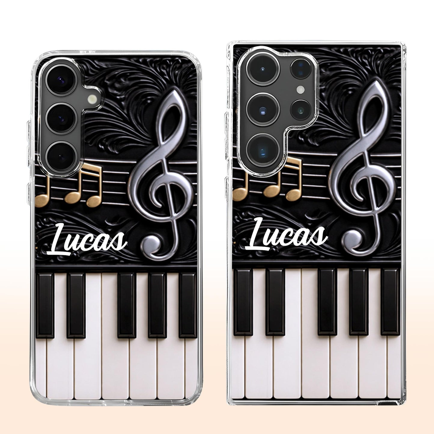 Personalized music phone case with custom name, piano keys, and treble clef design for music lovers image 10