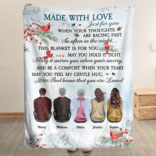 Made With Love Just For You - Personalized Custom Keepsake Blanket
