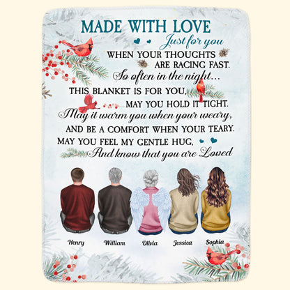 Made With Love Just For You - Personalized Custom Keepsake Blanket