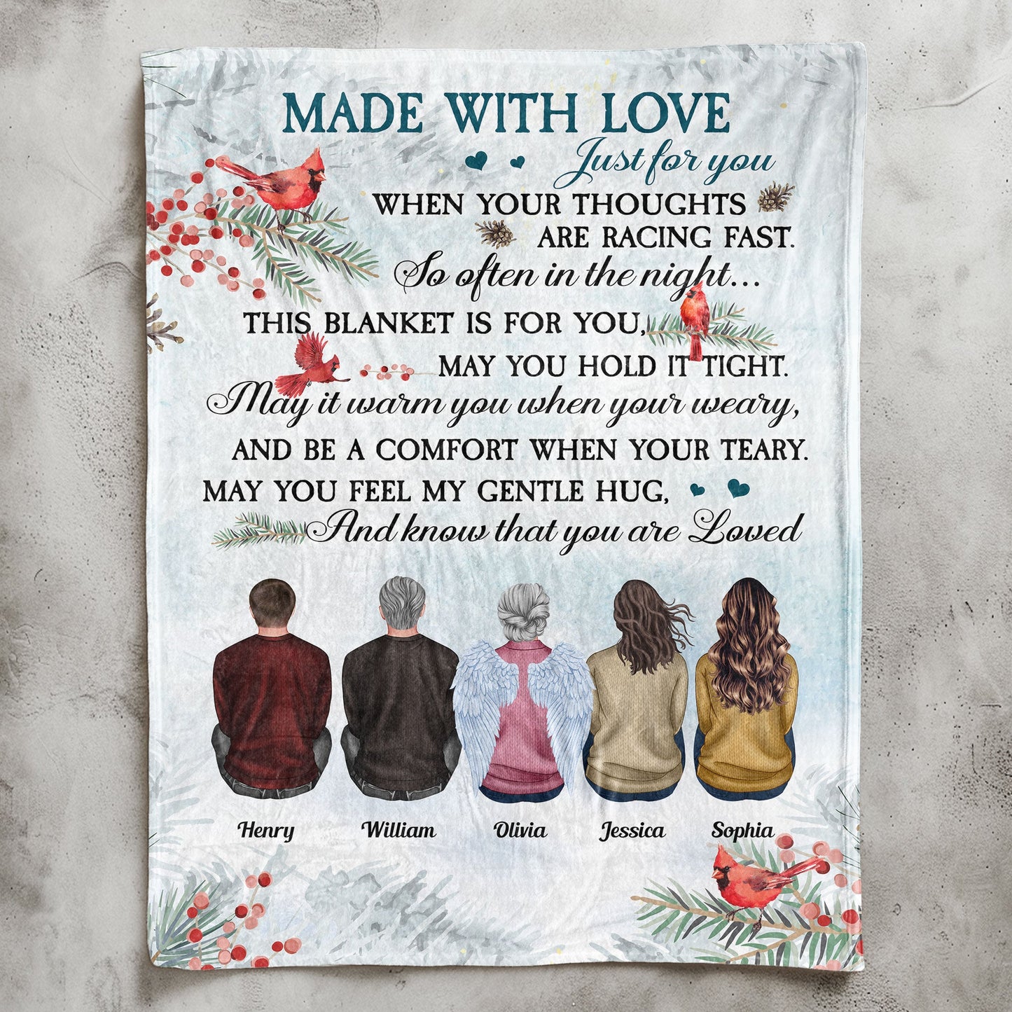 Made With Love Just For You - Personalized Custom Keepsake Blanket