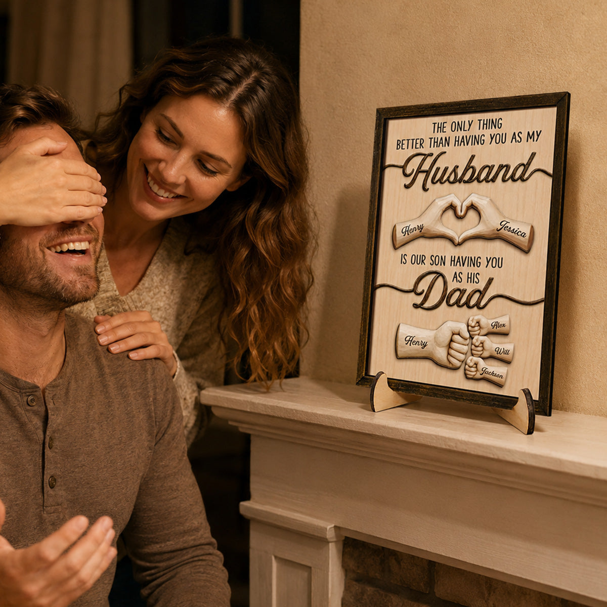 Personalized Dad Wooden Plaque for Dad with personalized design details for meaningful gifting image 8