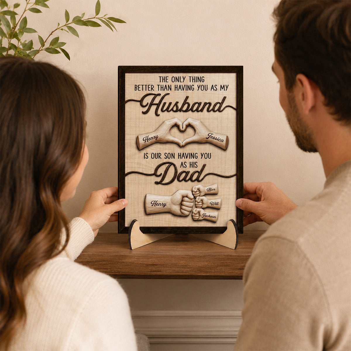 Personalized Dad Wooden Plaque for Dad with personalized design details for meaningful gifting image 7