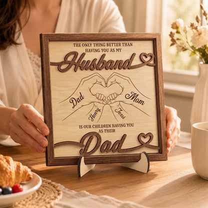 Personalized Husband And Dad Wooden Plaque for Husband with personalized design details for meaningful gifting image 6