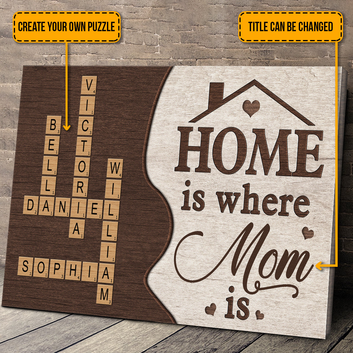 Home Is Where Grandma Is - Personalized Custom Family Crossword Canvas / Poster