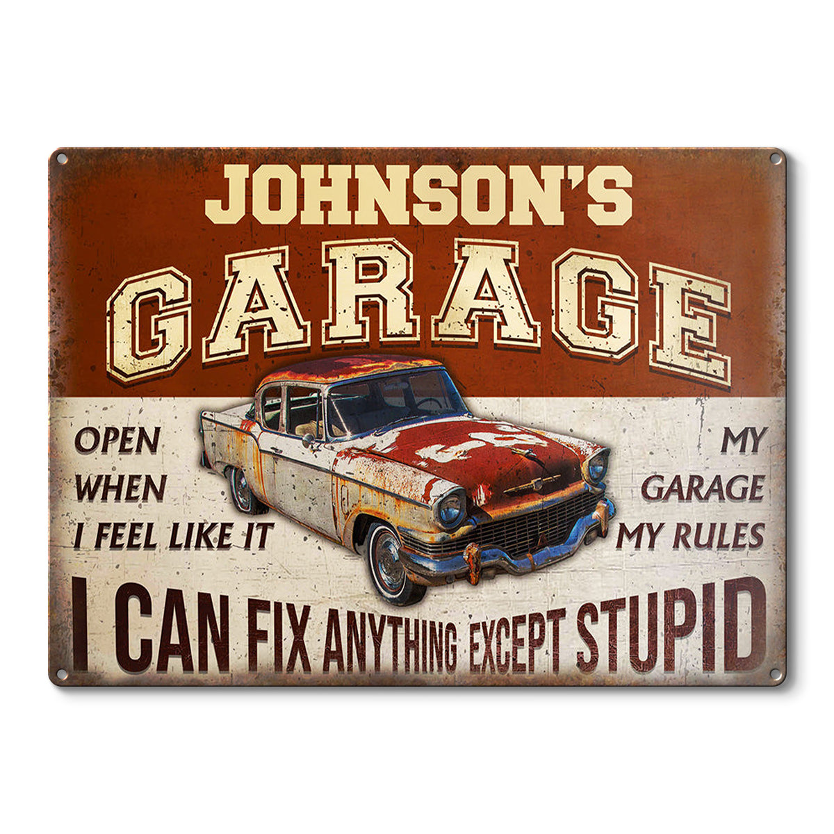 Auto Mechanic Garage I Can Fix Anything -  Personalized Customized Classic Metal Signs