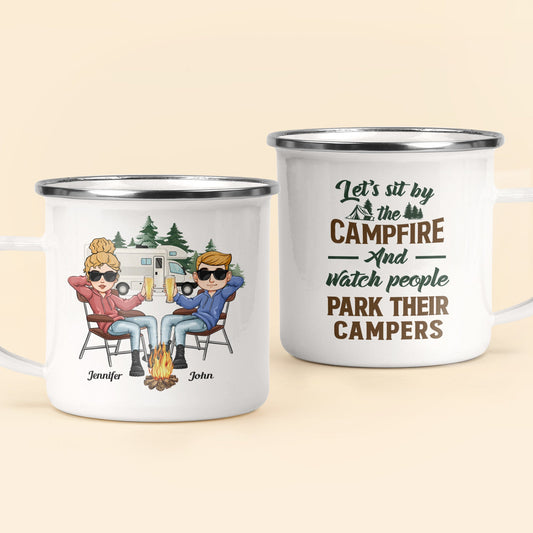 Making Memories One Campsite At A Time - Personalized Enamel Mug - Birthday Gift For Camping Friends
