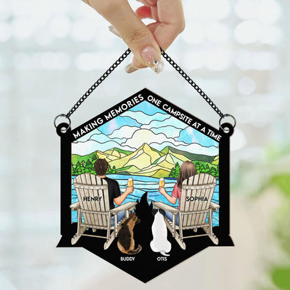 Making Memories One Campsite - Personalized Window Hanging Suncatcher Ornament