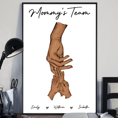 Holding Family Hands - Personalized Vertical Poster - Gift For Mom and Dad, Mother's Day, Father's Day - PRINTS10 Store