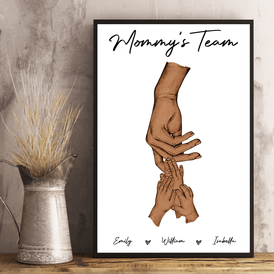 Holding Family Hands - Personalized Vertical Poster - Gift For Mom and Dad, Mother's Day, Father's Day - PRINTS10 Store