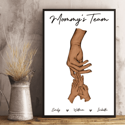 Holding Family Hands - Personalized Vertical Poster - Gift For Mom and Dad, Mother's Day, Father's Day - PRINTS10 Store