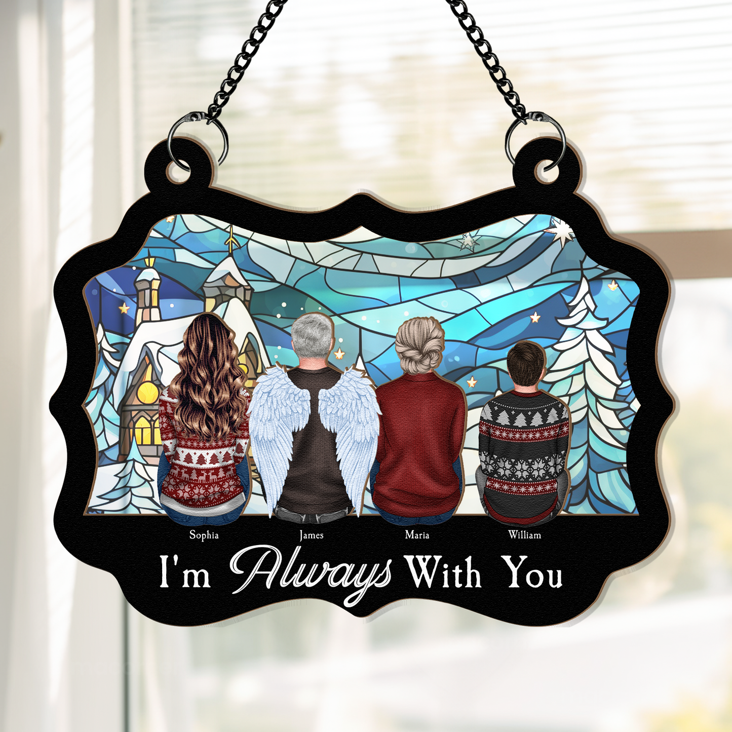 Memorial Suncatcher Always With You - Personalized Window Hanging Suncatcher Ornament