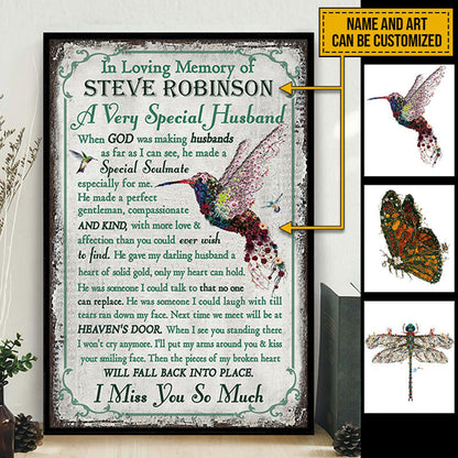 In Loving Memory Of Husband - Personalized Memorial Canvas / Poster