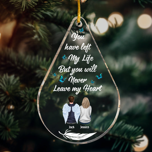 Personalized Memorial For Loved One Ornament for Couples - 'You'll Never Leave My Heart' Keepsake