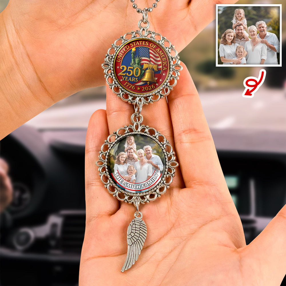 USA 250th Anniversary Liberty Bell - Custom Photo Car Ornament