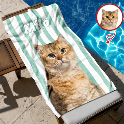 Personalized dog photo beach towel with custom name - unique summer gift for pet lovers image 6