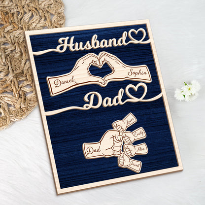 Custom Fist Bump Dad Wooden Plaque for Dad with personalized design details for meaningful gifting image 6