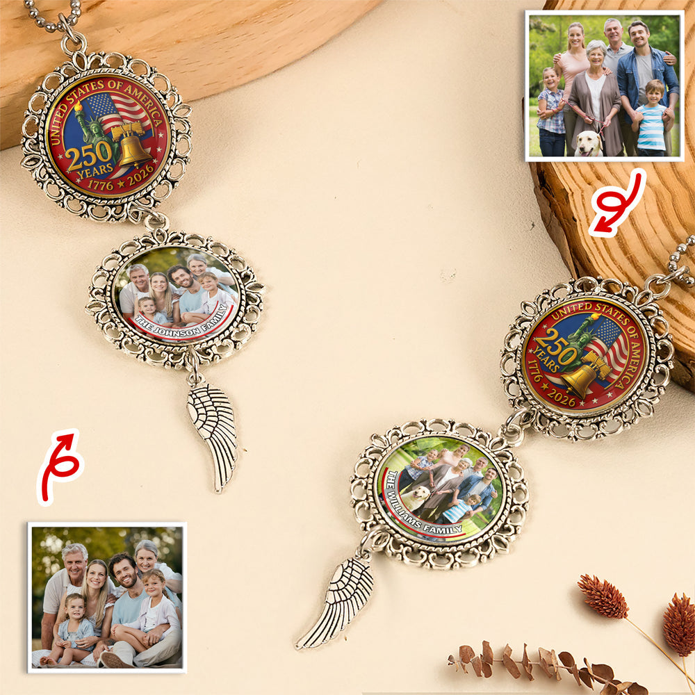 USA 250th Anniversary Liberty Bell - Custom Photo Car Ornament