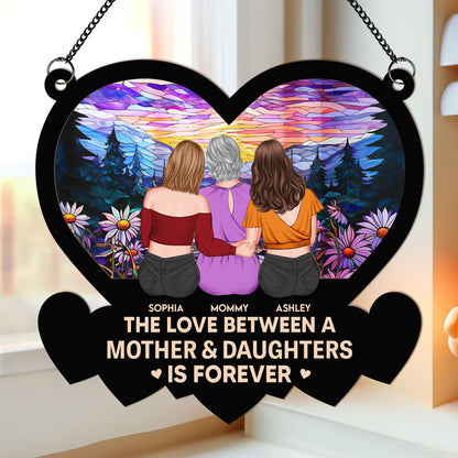 Mom & Daughter Linked Together - Personalized Window Hanging Suncatcher Ornament