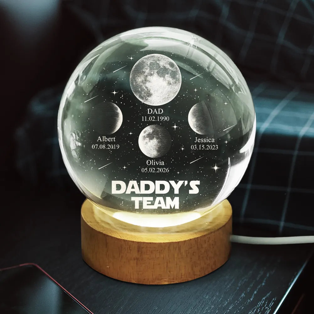 Moon Phase I Am Their Father - Personalized Crystal Globe Lamp
