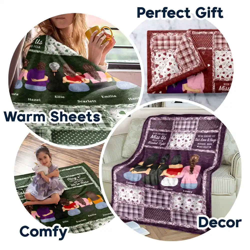 Gift For Women,Gift For Mother,Mom'Daughters (Adult),Gift For Daughter,Love - Mother Daughters Hug This Blanket - Personalized Fleece Blanket, Sherpa Blanket