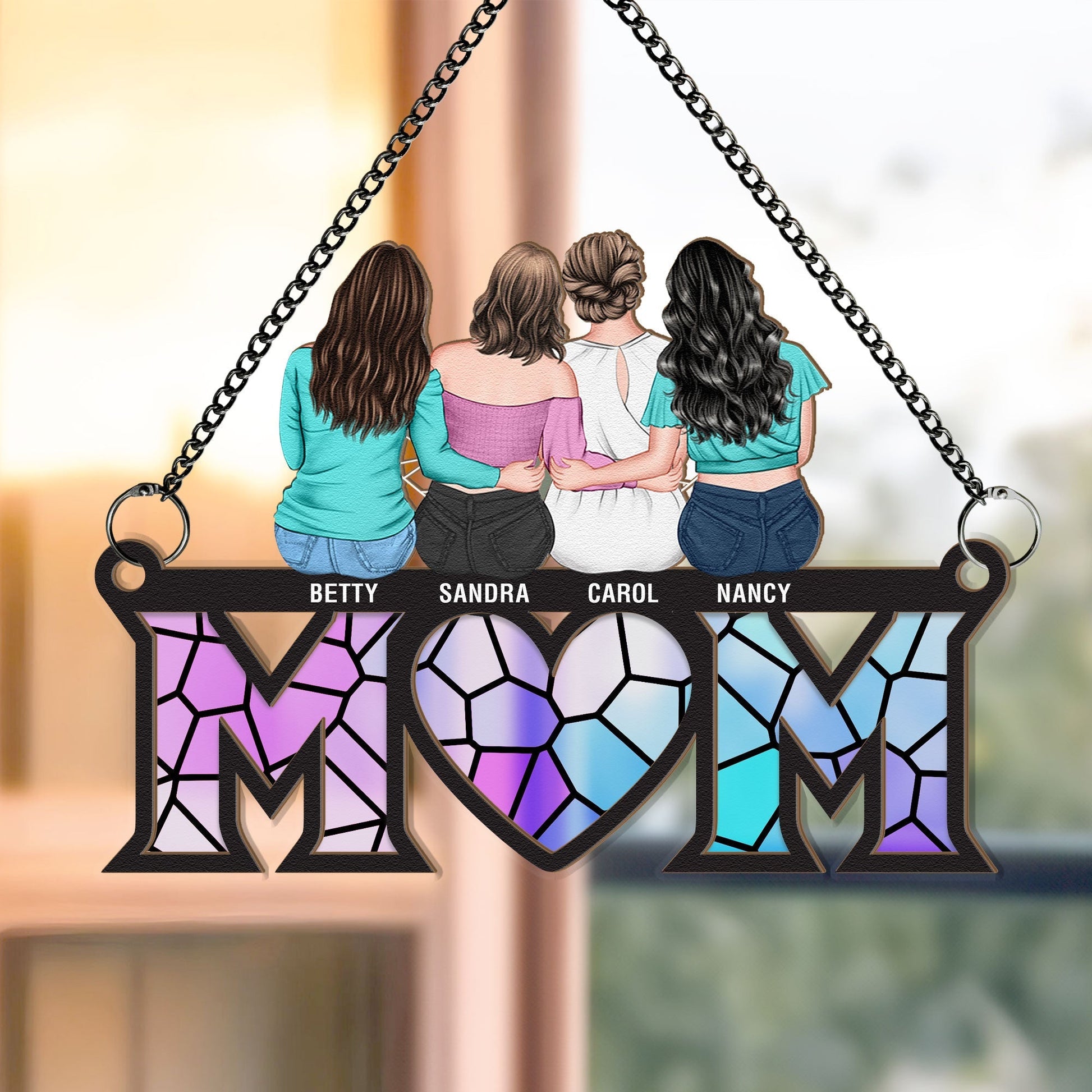 Mother's Day Gift For Mom - Personalized Window Hanging Suncatcher Ornament