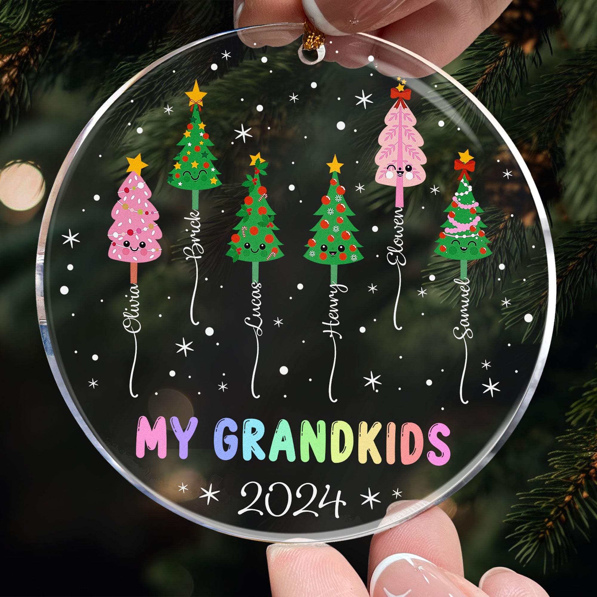 Our Grandkids Custom Acrylic Ornament, Personalized