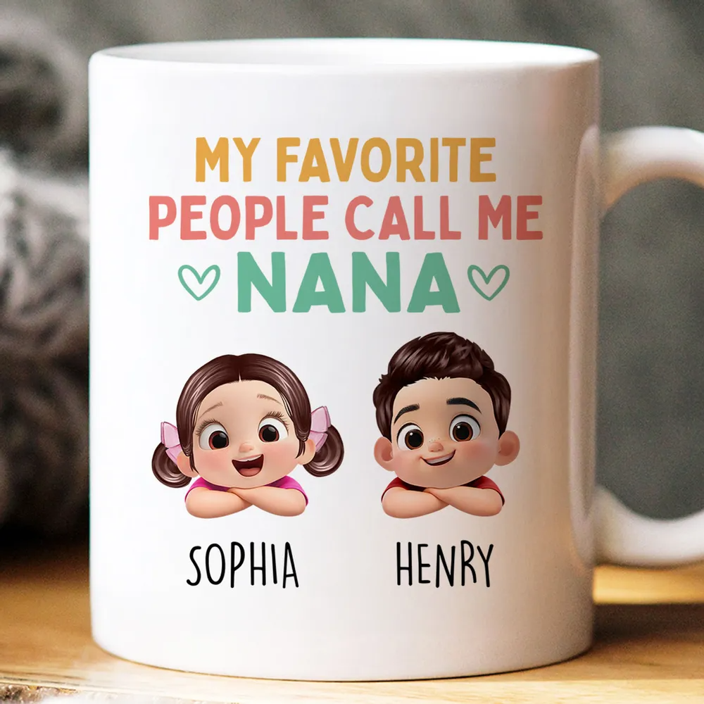 My Favorite People Call Me Grandma: Personalized Mug - Gift for Mom, Grandma