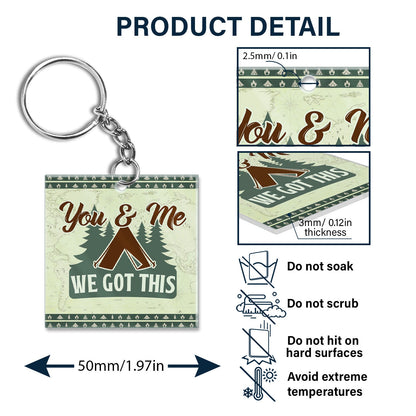Personalized 'Happy Campers' Keychain - Custom Camping Gift for Couples