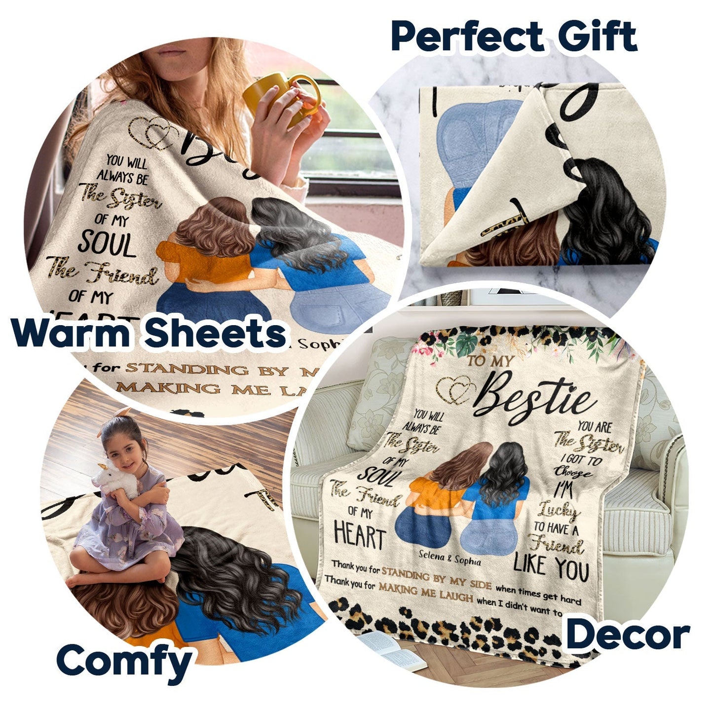 Personalized Thank You Blanket - Standing By My Side Gift for Besties & Sisters