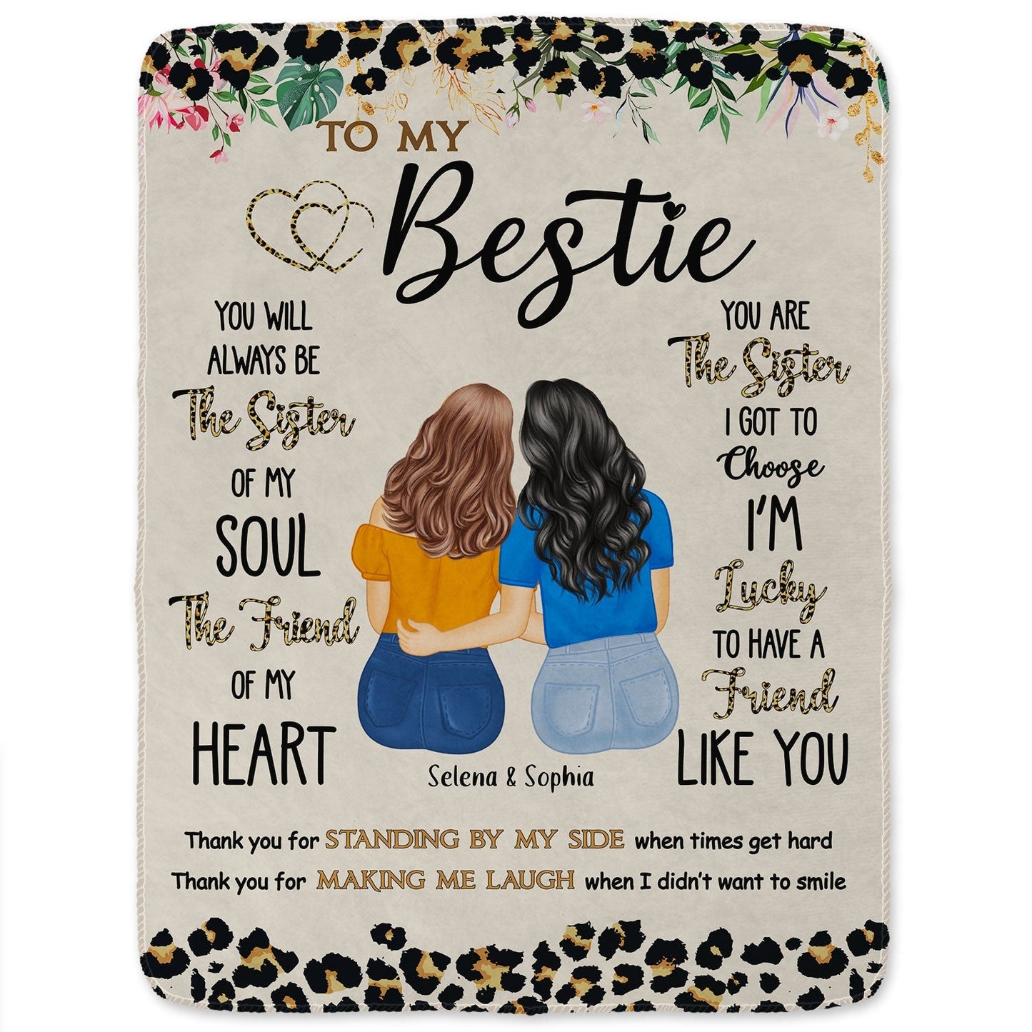 Personalized Thank You Blanket - Standing By My Side Gift for Besties & Sisters