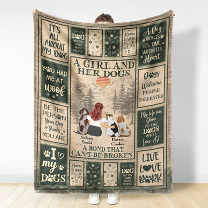 Personalized A Bond That Can't Be Broken I Like My Dog Blanket - Custom Gift For Dog Lovers