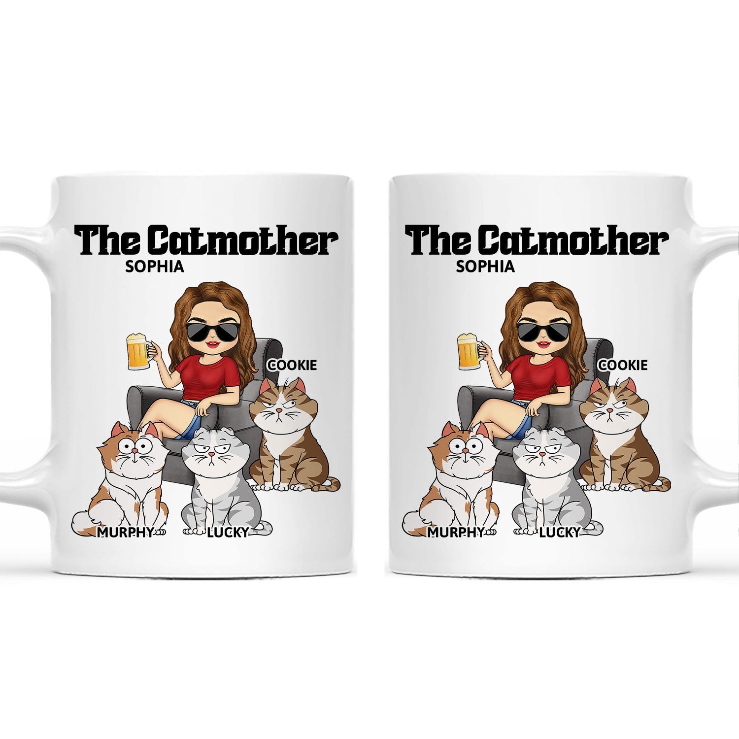 Personalized The Cat Mother Mug - A Birthday Gift for Cat Moms & Lovers