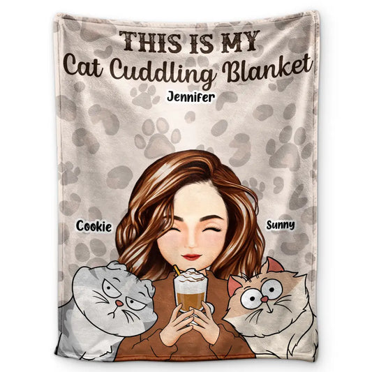 My Cat Dog Cuddling Blanket - Personalized Blanket