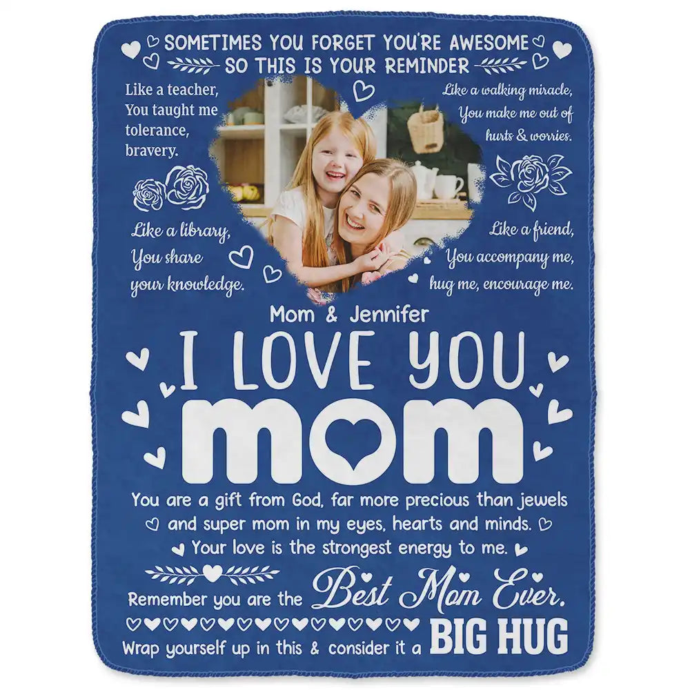 Gift For Mother - Custom Photo Remember You Are The Best Mom Ever - Personalized Fleece Blanket, Sherpa Blanket
