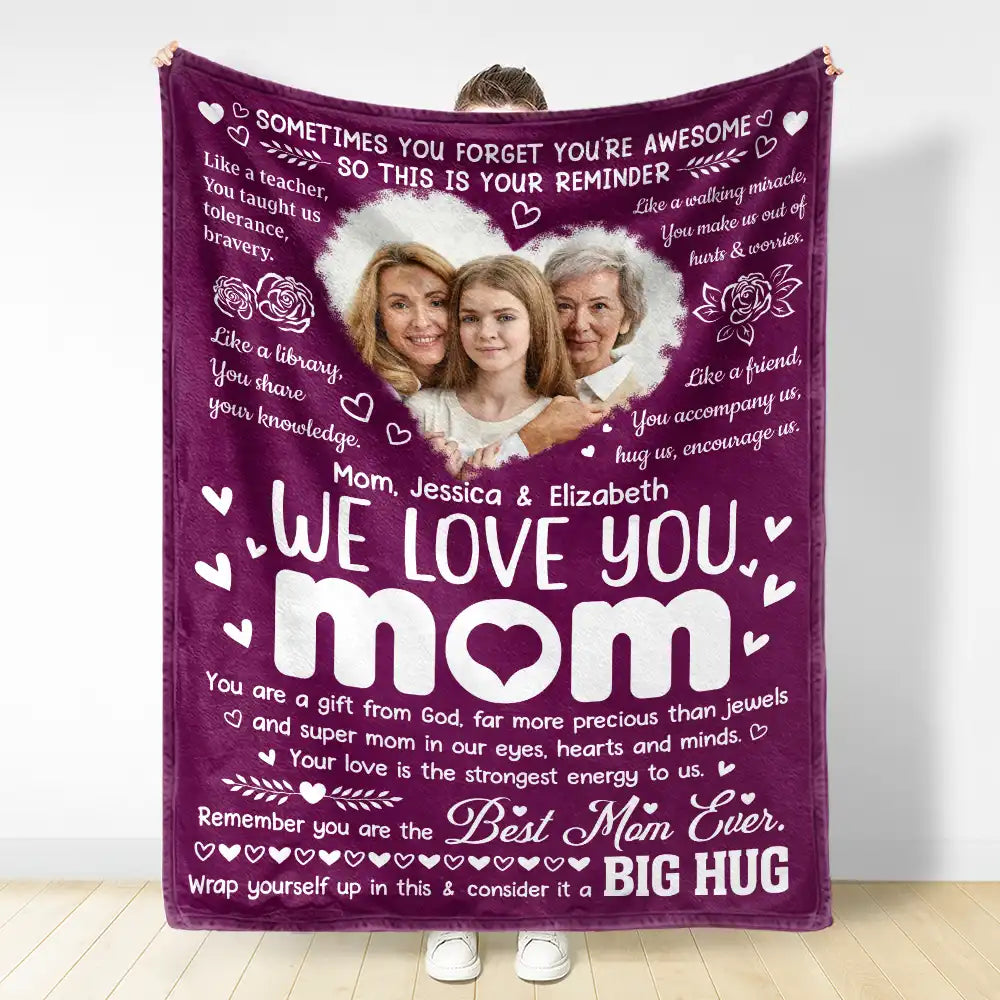 Gift For Mother - Custom Photo Remember You Are The Best Mom Ever - Personalized Fleece Blanket, Sherpa Blanket
